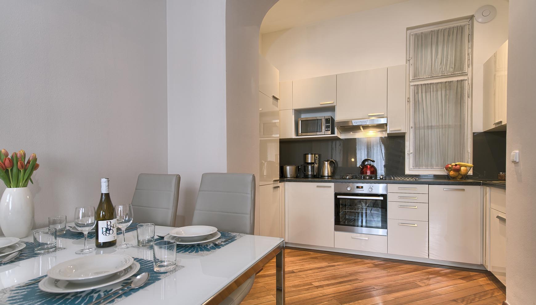 Kitchen in a a one bedroom apartment type 3 in Residence Masna