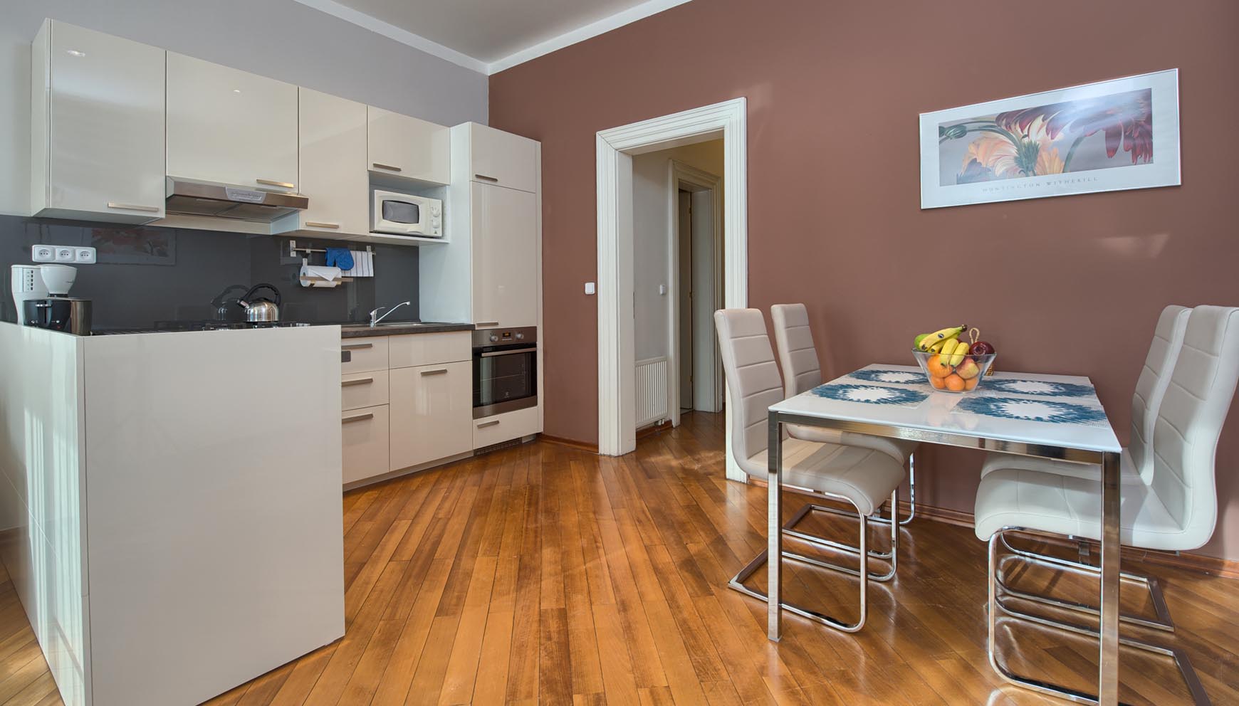 Kitchen in a one bedroom apartment type 4 in Residence Masna